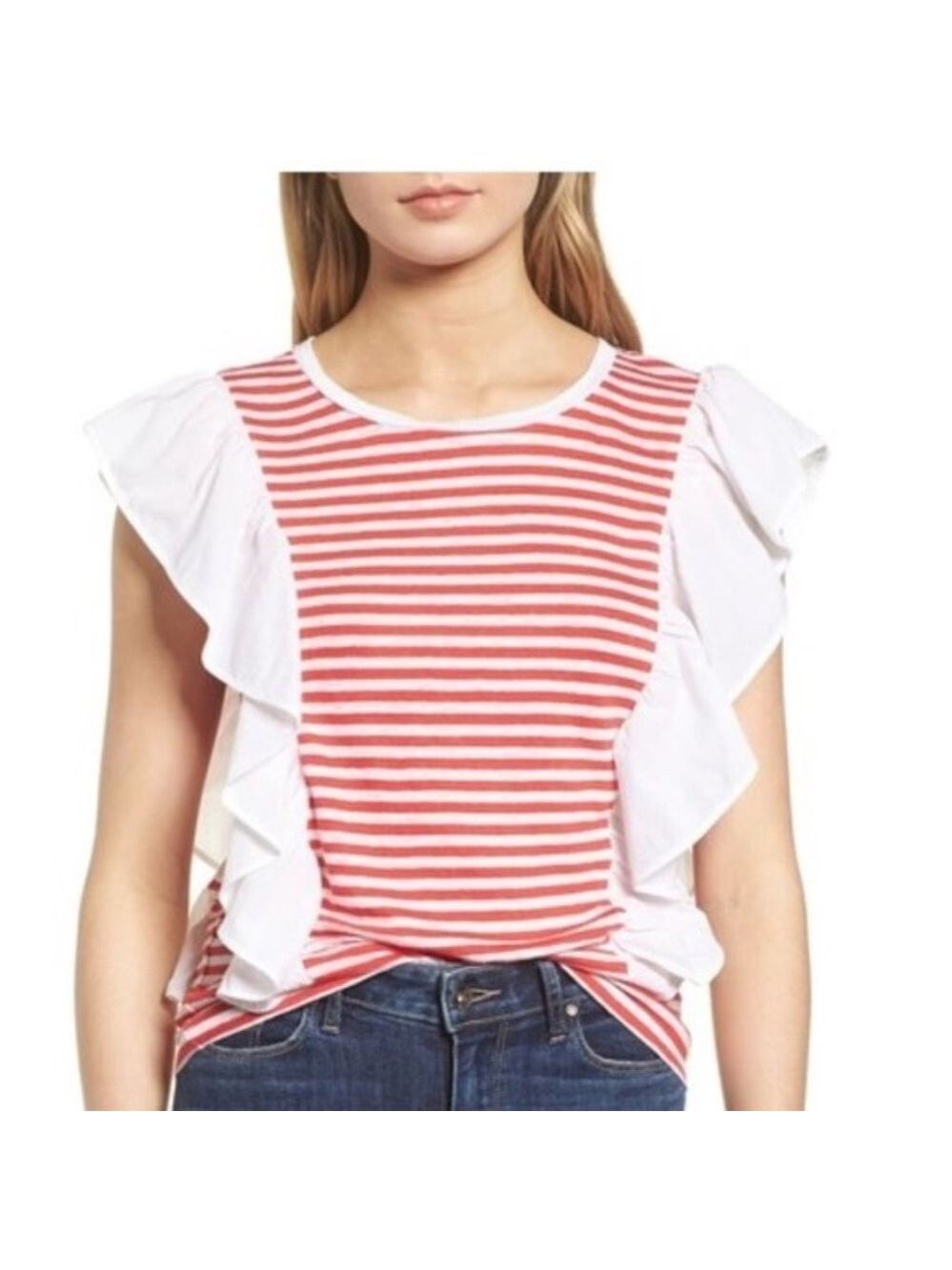 Chelsea28 Ruffle Linen Tee